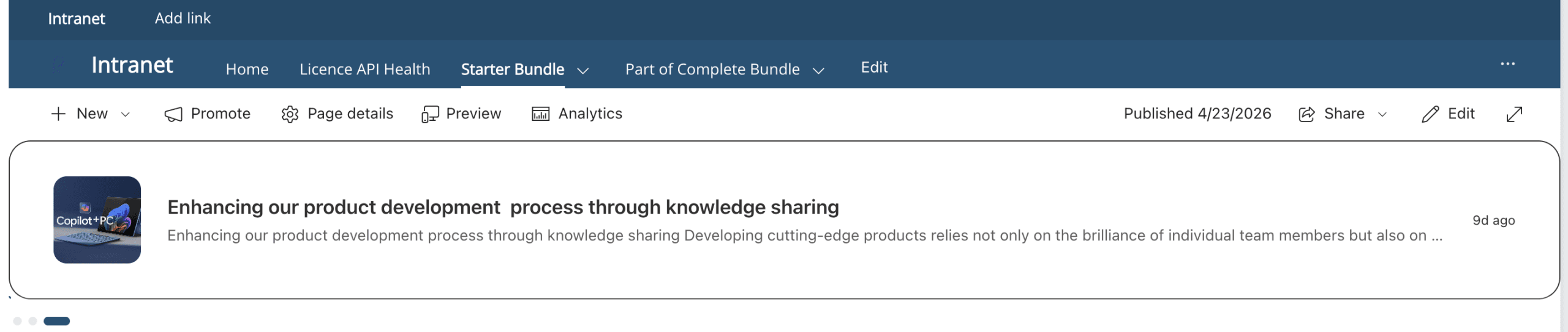 News Carousel Pro compact list layout on a SharePoint intranet