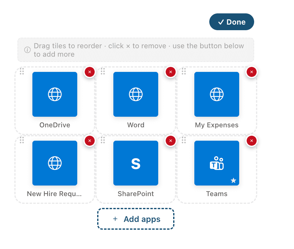 App Launcher category grouping on a SharePoint intranet